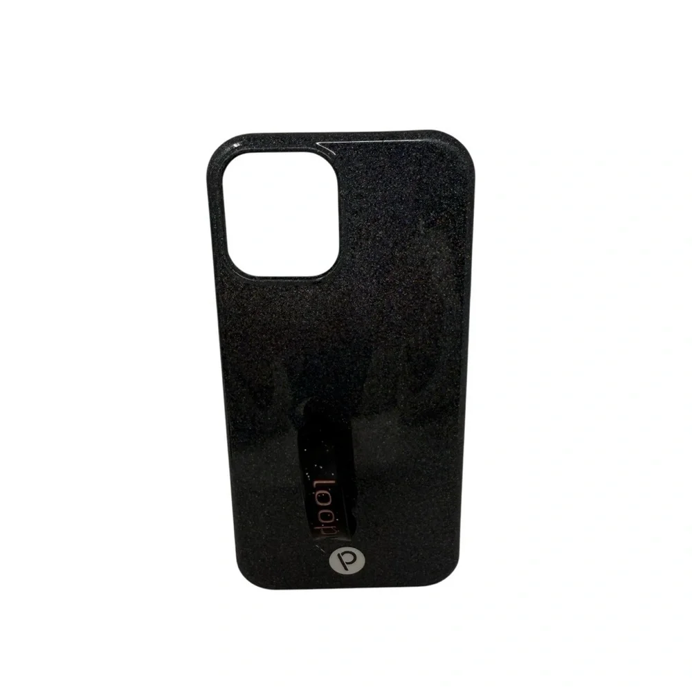 Loopy phone case & loop for iPhone 12 Pro Max black sparkle